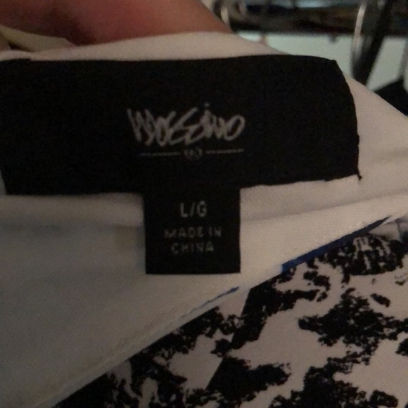 Mossimo  size XL blue print halter dress  lined asymmetrical hem racer back - Picture 10 of 11